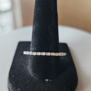 Pretty Bird Jewelry White Gold Plated Band/Stack Ring With Crystals